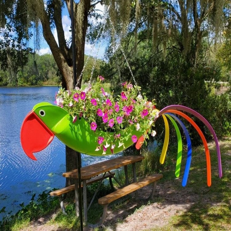 🦩Colorful bird hanging planter