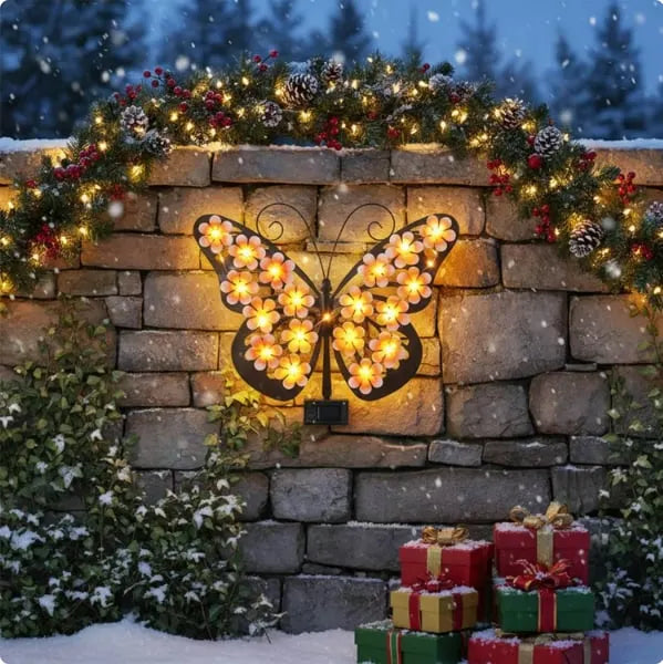 🦋☀️ New Arrival: Outdoor Metal Butterfly Solar Wall Decor ✨