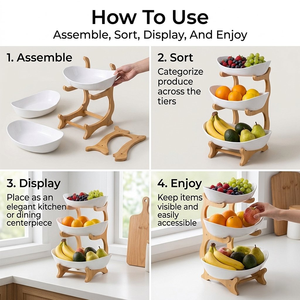 🌽Holiday Sale 50%o ff 🍬3-tier luxury wooden fruit stands