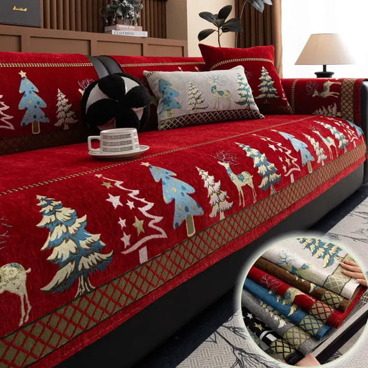 ⏰Plush Chenille Anti-Slip Couch Cover