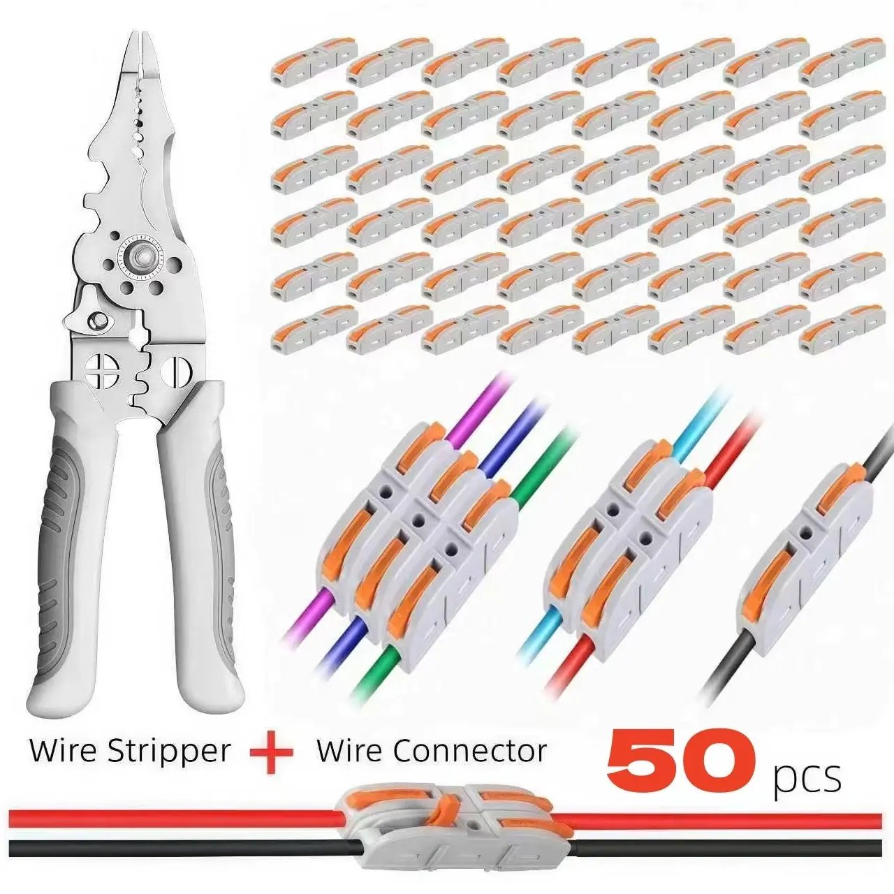 Universal Quick Lever Electrical Wire Connectors (24-12 AWG) Assortment (50/100Pcs)