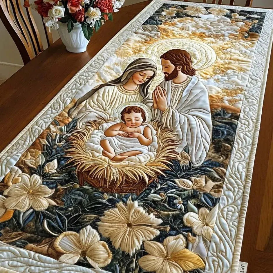 🍽️New Arrival: Quilted Table Runner with Vivid 3D Design