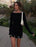 Women's Contrast Binding Flounce Sleeve Bodycon Sweater Dress