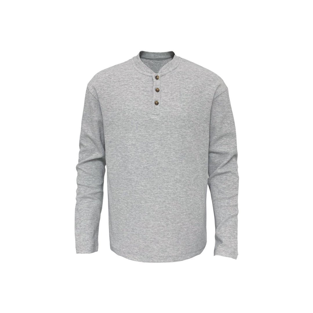 💥2025 HOT SALE💥Men's Cotton Waffle-Knit Thermal Henley Shirt Long Sleeve