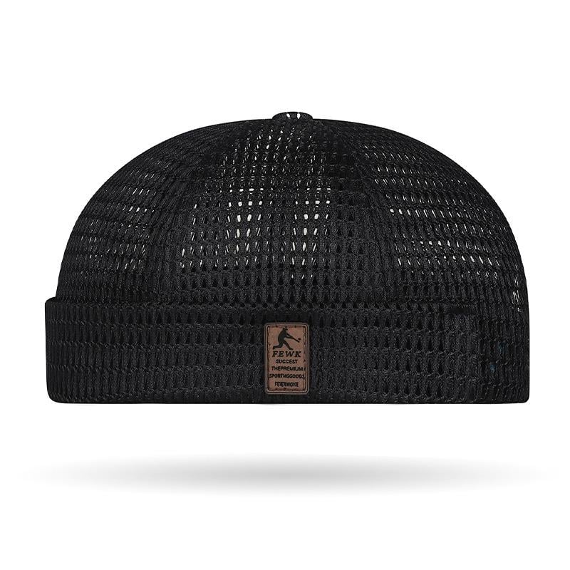 Men’s Breathable Brimless Docker Hat – Lightweight Mesh Skull Cap for Summer Outdoor Wear