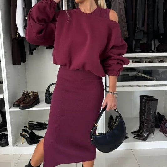 🔥Black Friday Promotion 49%OFF🔥Women's Sweatshirt & Sleeveless Dress 2-Piece Set