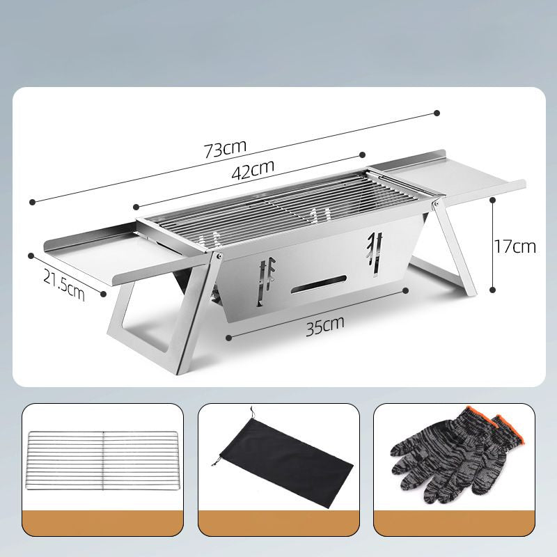 🔥🔥🔥Stainless Steel Folding Outdoor Barbecue