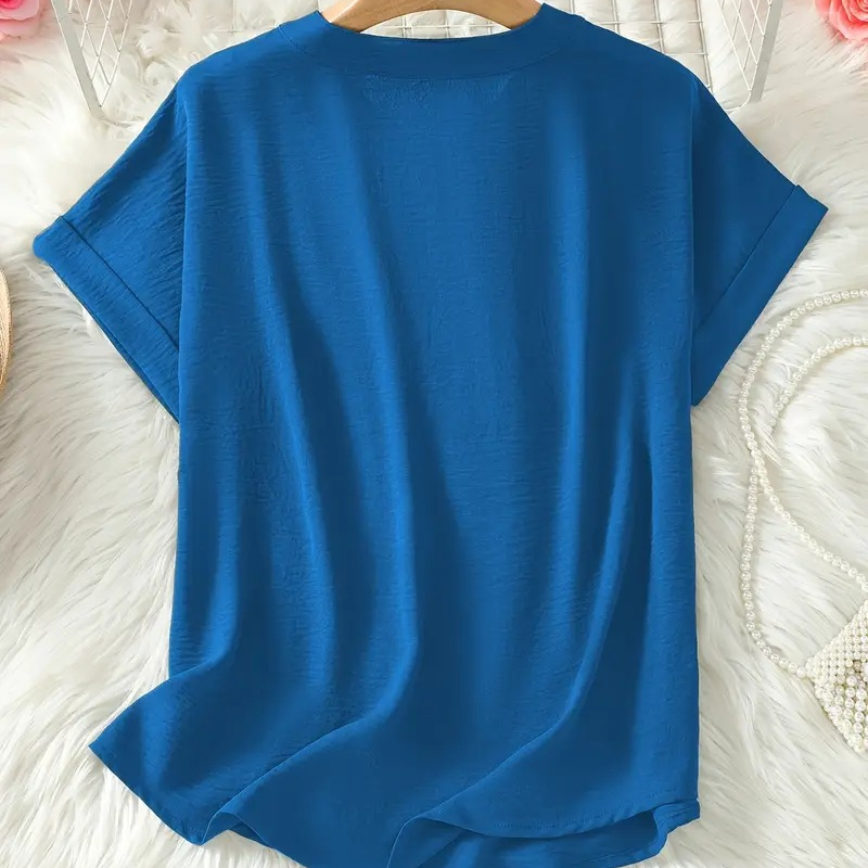 🌸👕Stylish top in plain fabric with short sleeves