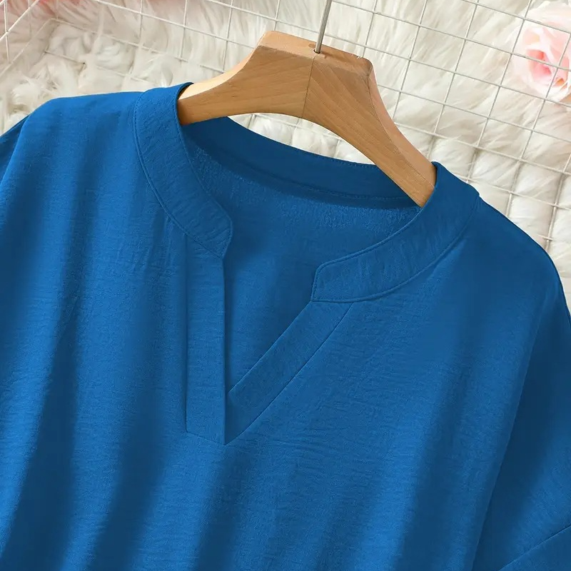 🌸👕Stylish top in plain fabric with short sleeves