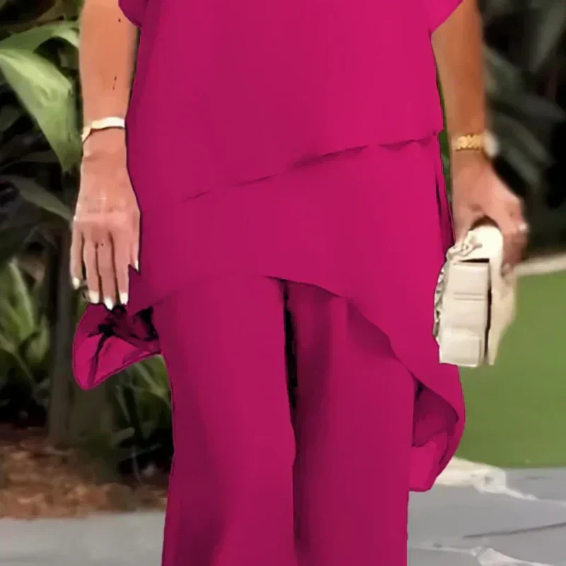 👗💝Summer Fashion Chiffon Ladies Plus Size Two Piece Set