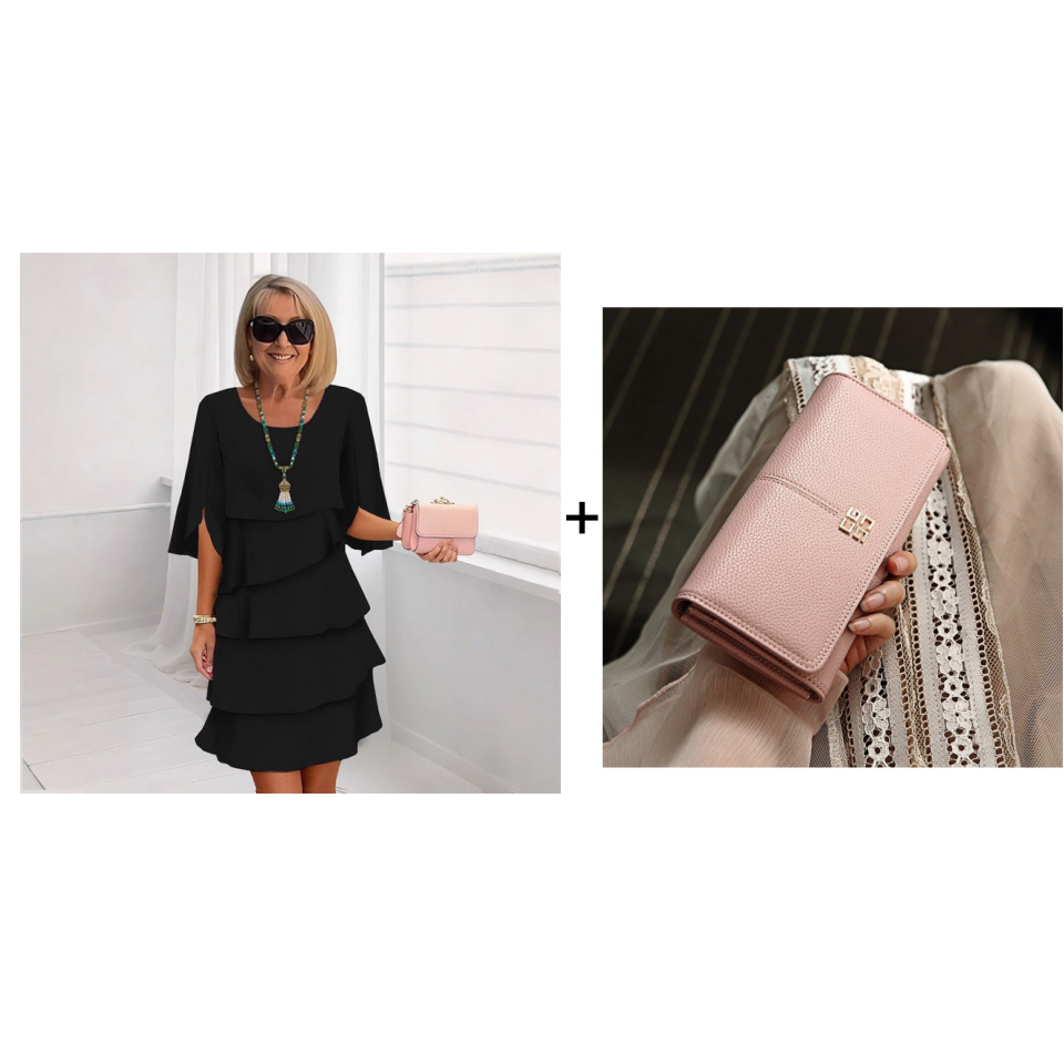 🎁👗Women's Elegant Layered Ruffle Sleeve Dress – Effortless Style for Every Occasion💃