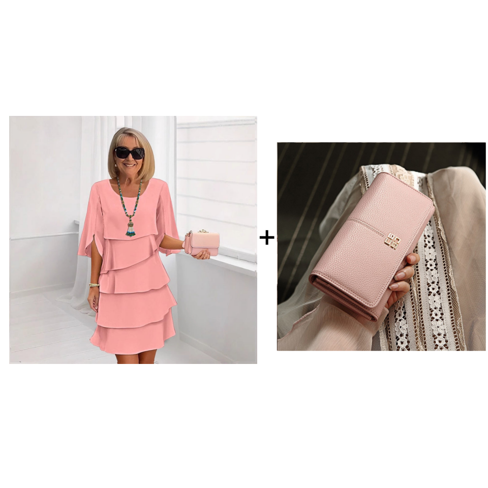 🎁👗Women's Elegant Layered Ruffle Sleeve Dress – Effortless Style for Every Occasion💃