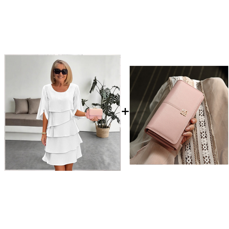 🎁👗Women's Elegant Layered Ruffle Sleeve Dress – Effortless Style for Every Occasion💃