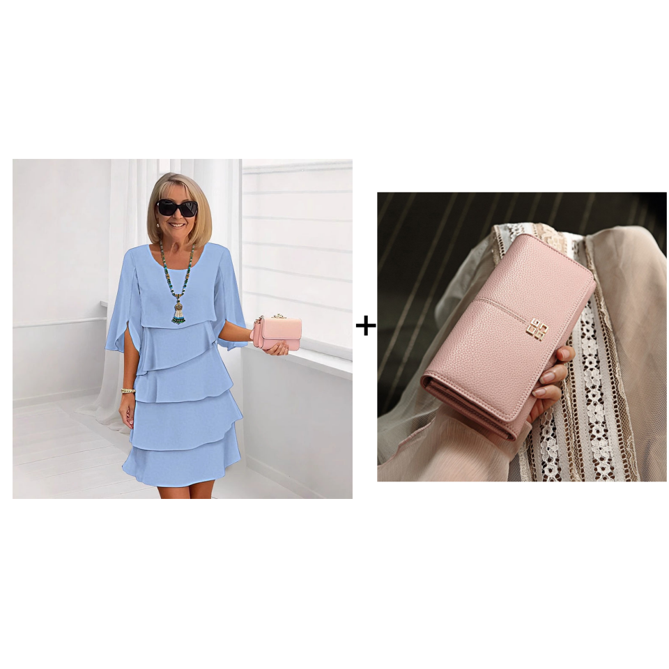 🎁👗Women's Elegant Layered Ruffle Sleeve Dress – Effortless Style for Every Occasion💃