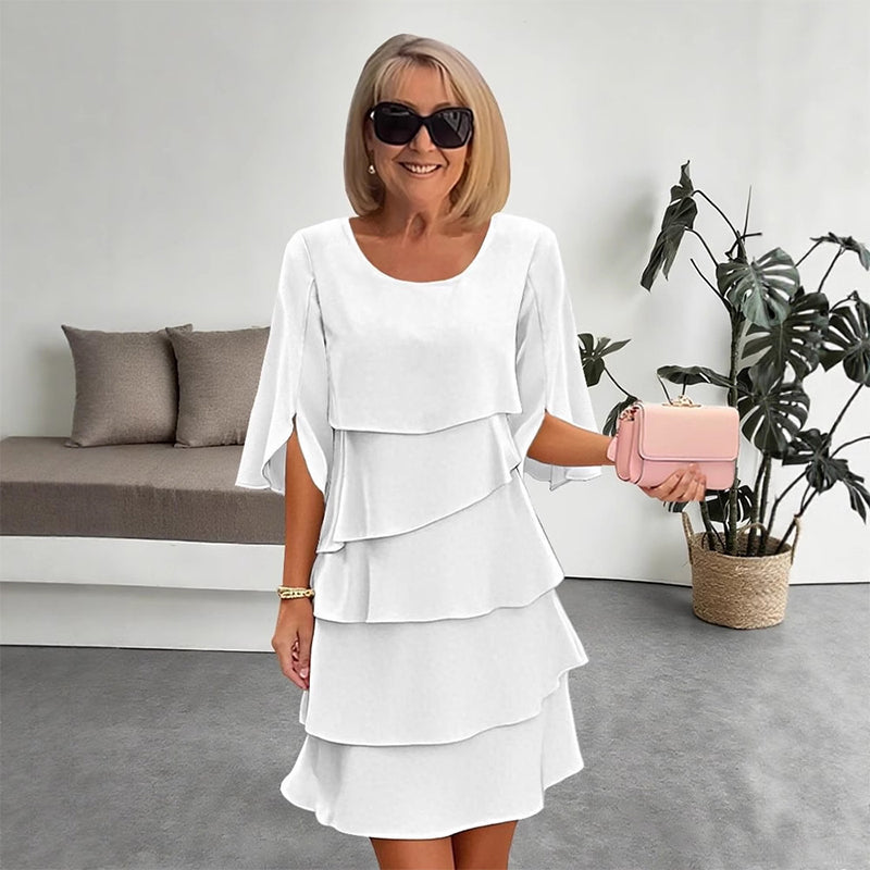 🎁👗Women's Elegant Layered Ruffle Sleeve Dress – Effortless Style for Every Occasion💃