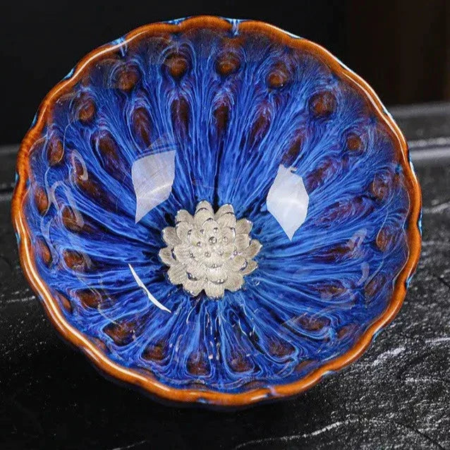 Blue Peacock Tea Cup